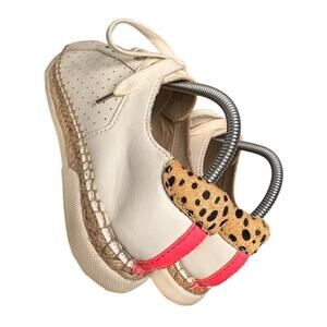 Dolce Vita Morris Espadrille Sneaker Ivory Leopard Neon Pink Sz 8.5 Mob Wife Fur